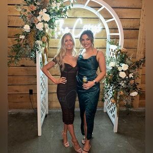 Under The Moonlight Emerald Green Satin Jacquard Dress